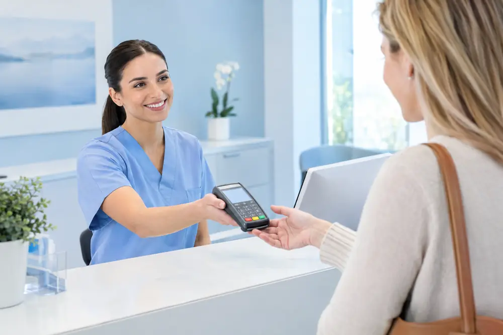 Medical office reception payment