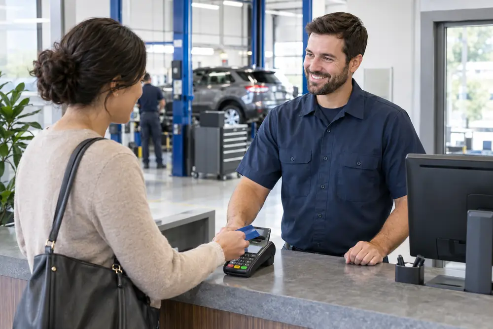Auto service counter payment